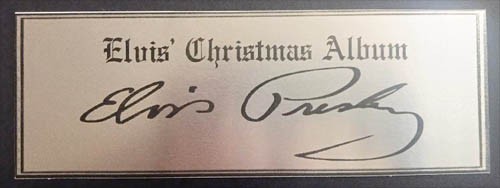 ELVIS PRESLEY CHRISTMAS ALBUM WHITE GOLD PLATINUM RECORD W-PRINTED SIGNED AUTO!