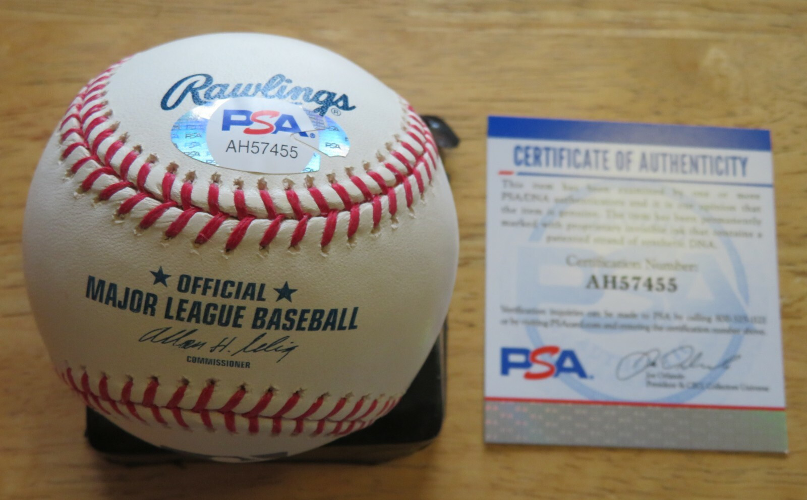 DENNIS HAYSBERT signed Baseball PSA Major League President David Palmer 24 RYAN