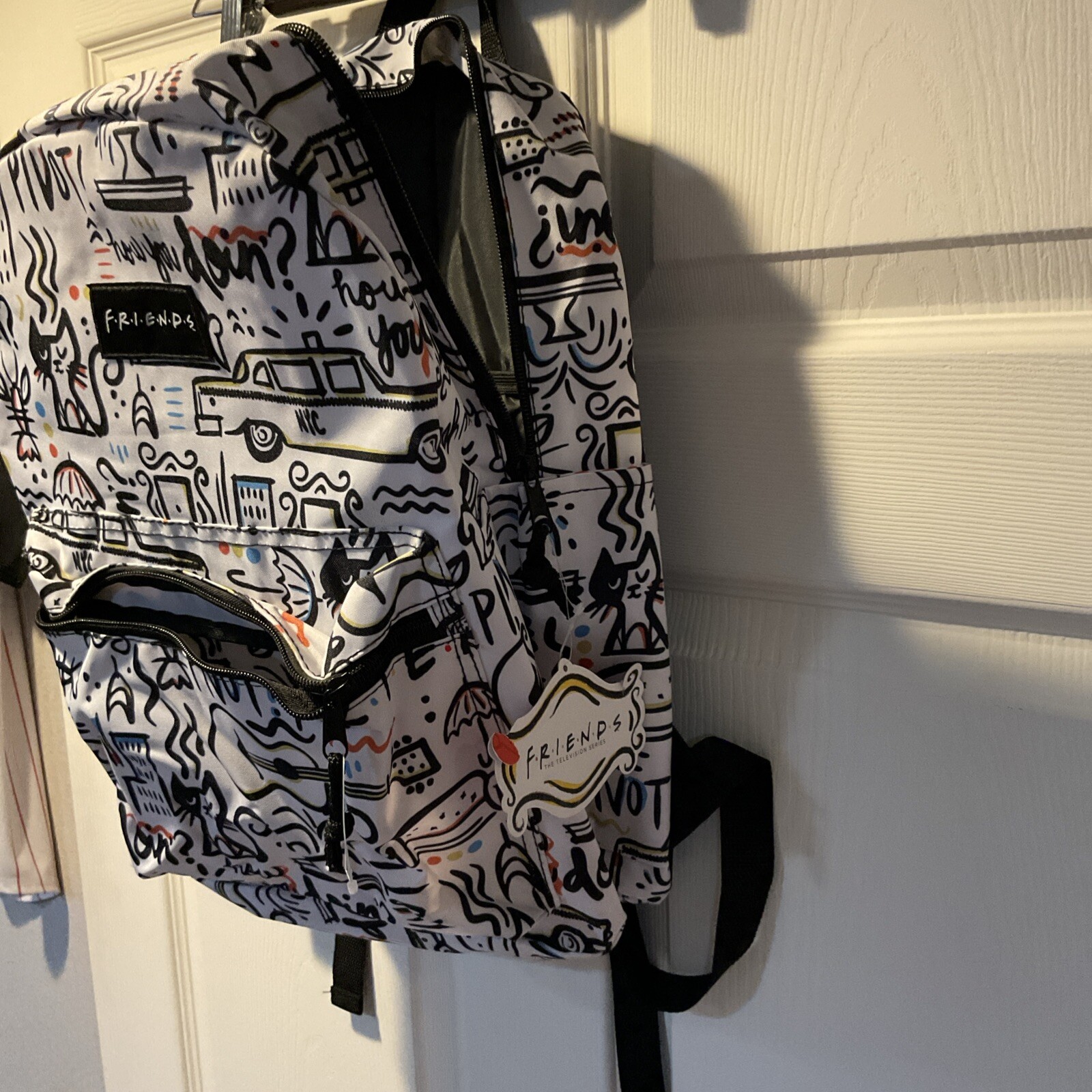 Friends TV Show Central Perk Book Bag Backpack w/Iconic Images & Sayings
