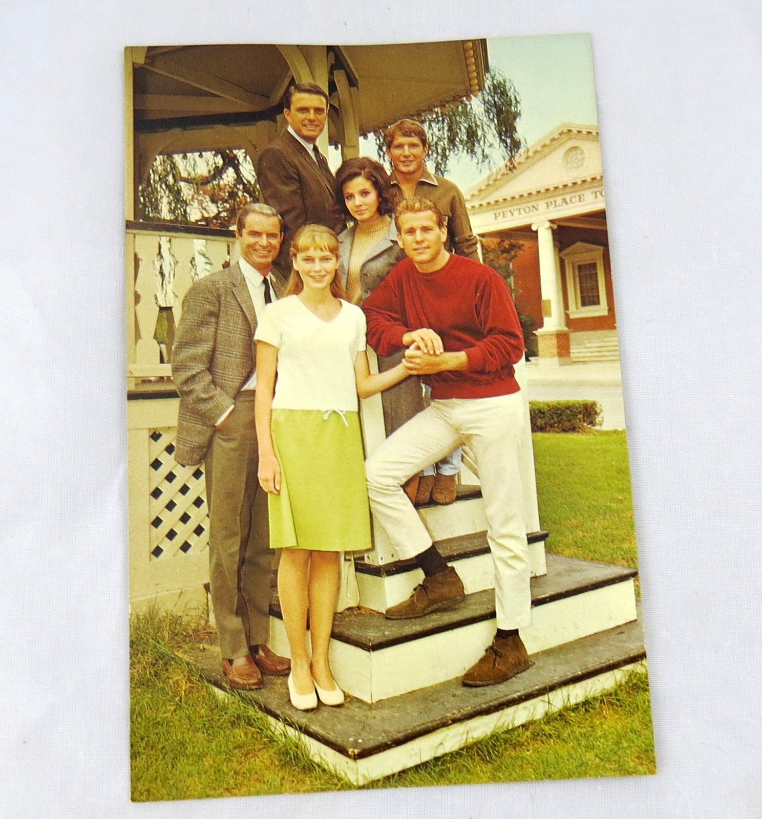 Peyton Place TV Show Photo Card Auto Signed 5.5″ x 3.5 Ryan O’Neil Mia Farrow