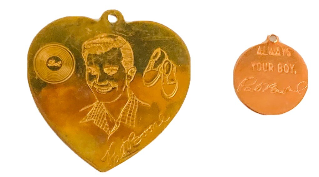 PAT BOONE Vintage Set of 2 Brass Pendant/Charms 1950’s