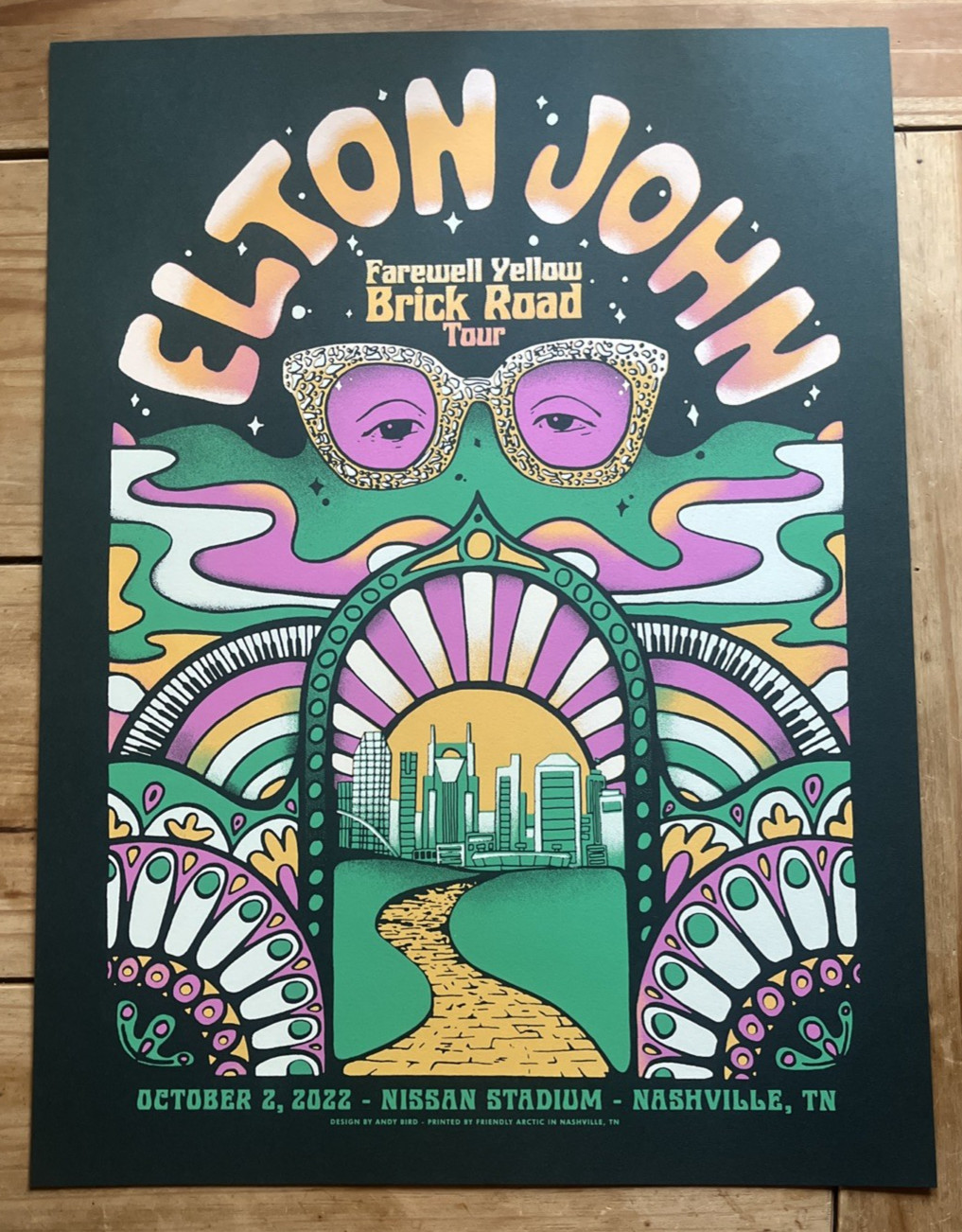 ELTON JOHN Promoter Poster Farewell Tour 2022 NISSAN STADIUM Nashville October