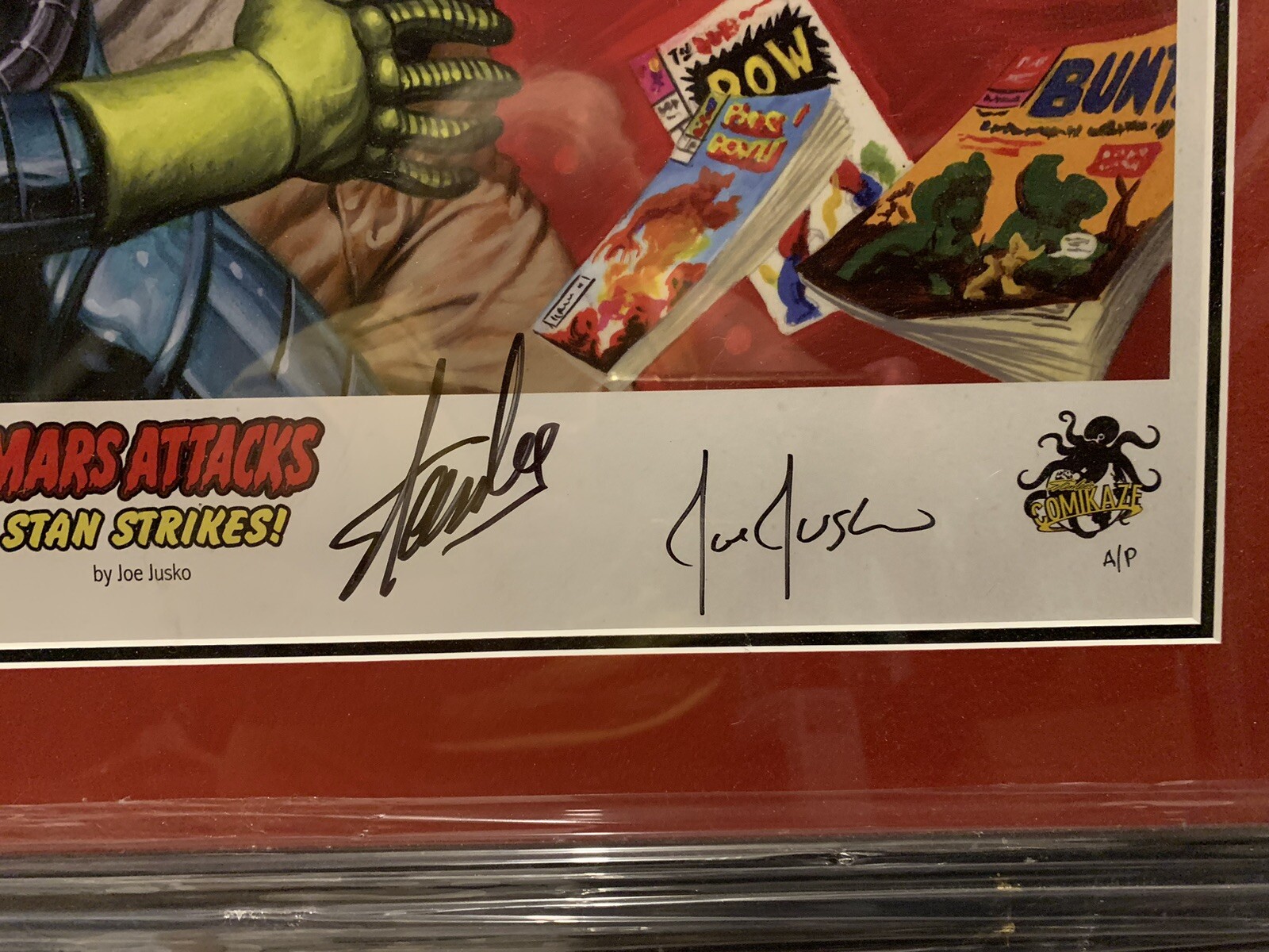 MARS ATTACKS 2013 COMIKAZE STAN STRIKES LEE JUSKO SIGNED AUTOGRAPHED A/P LITHO
