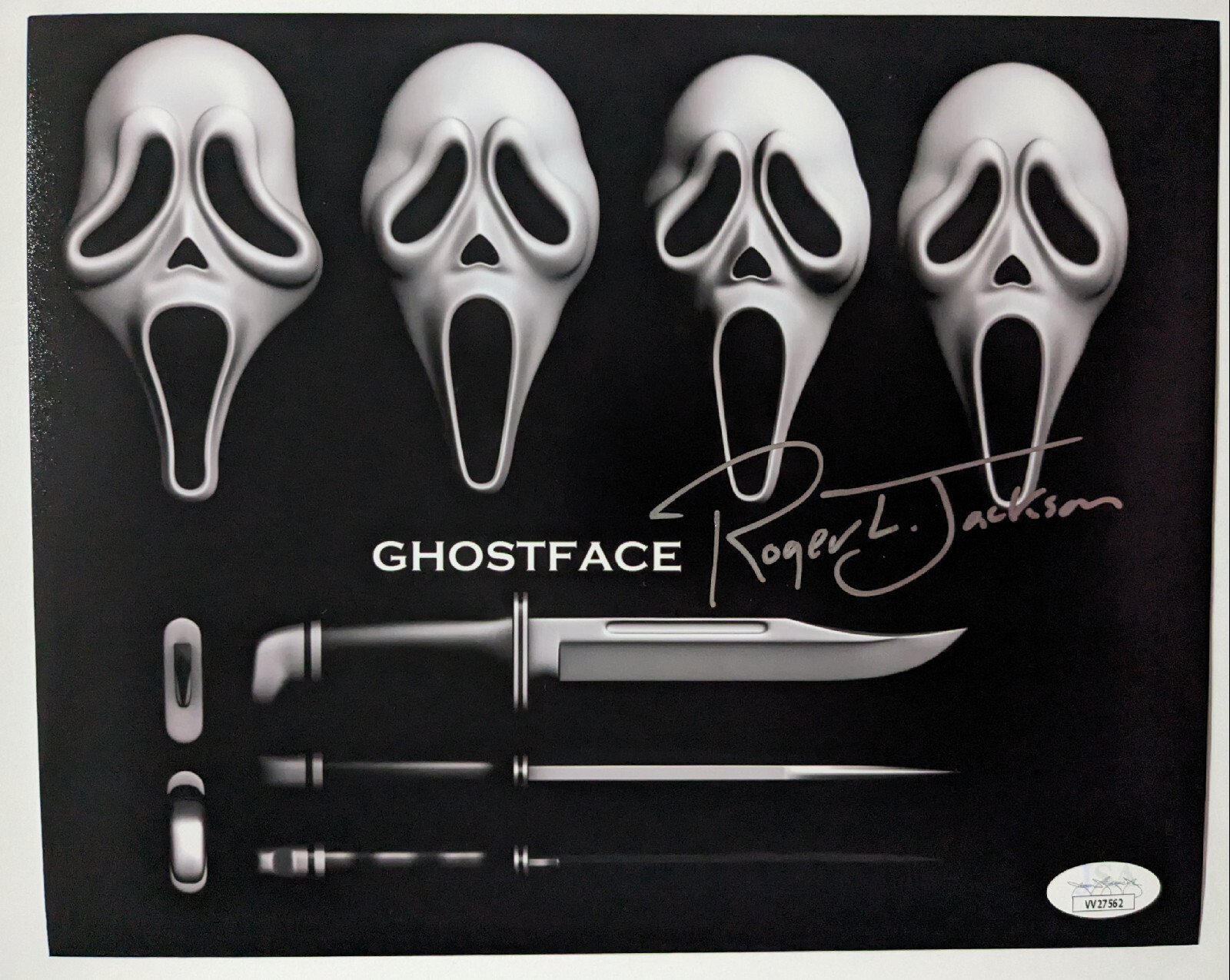 ROGER JACKSON Signed SCREAM 8×10 Photo GHOSTFACE Autograph BAS JSA COA T