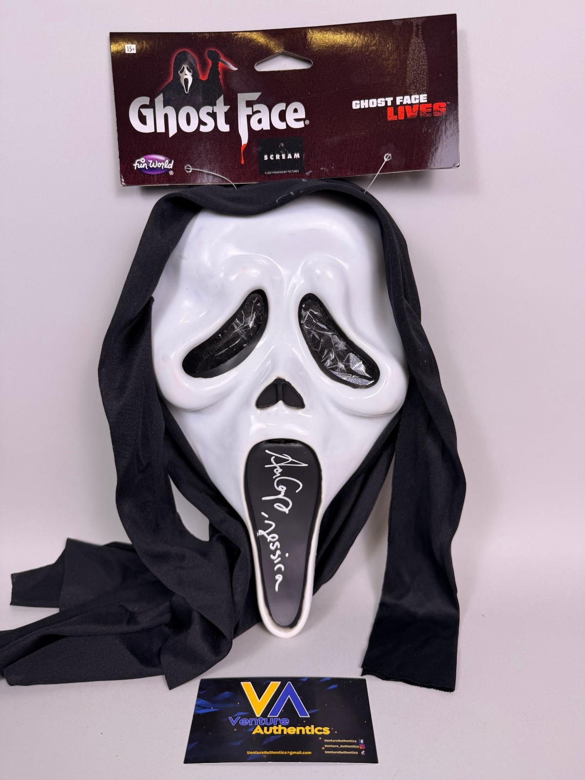 Anna Camp Signed Ghost Face Fun World Scream 7 Mask w/ JSA WITNESS COA