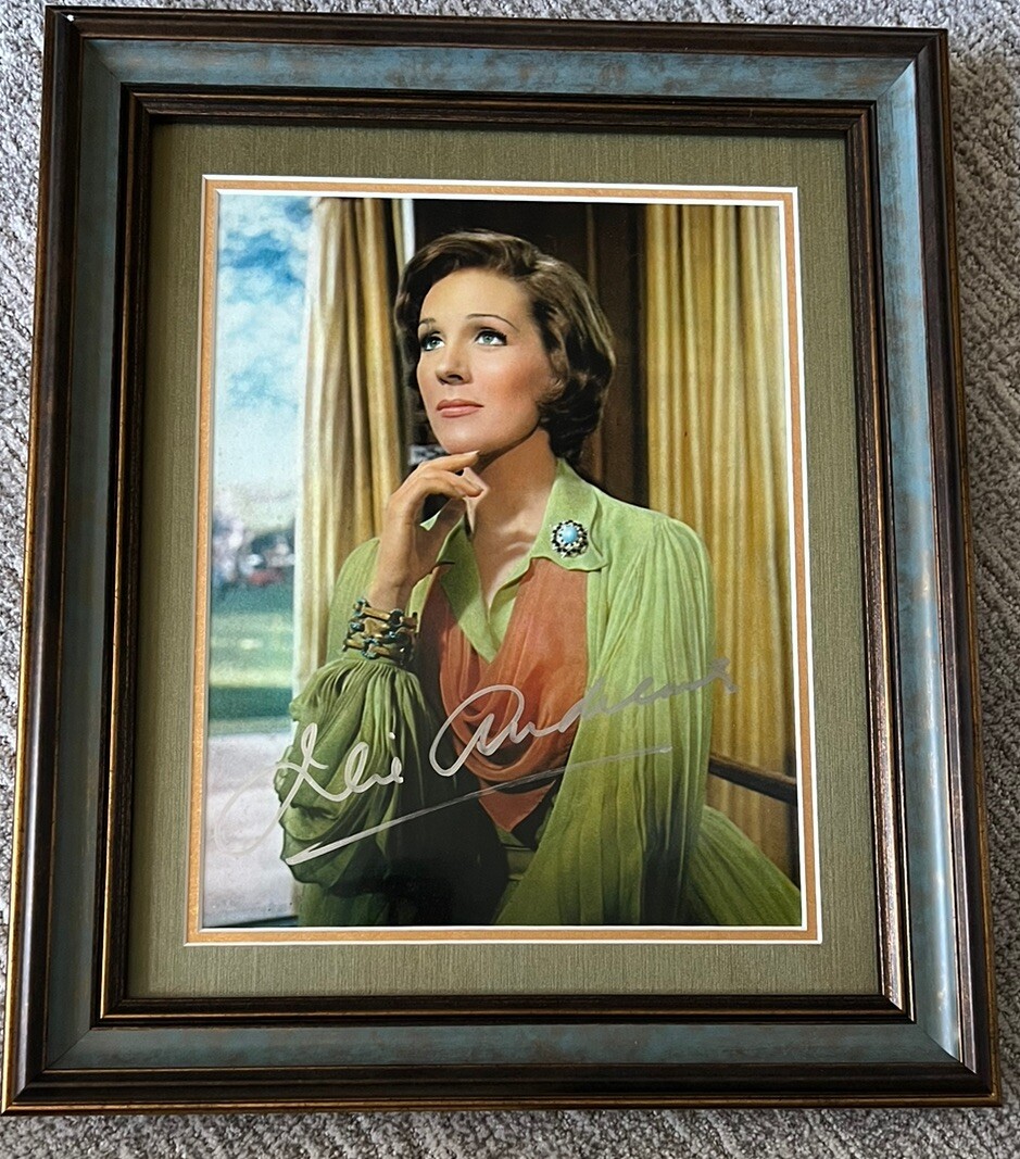 Dame JULIE ANDREWS Signed Autograph 11×14 Photo JSA Framed Museum Glass