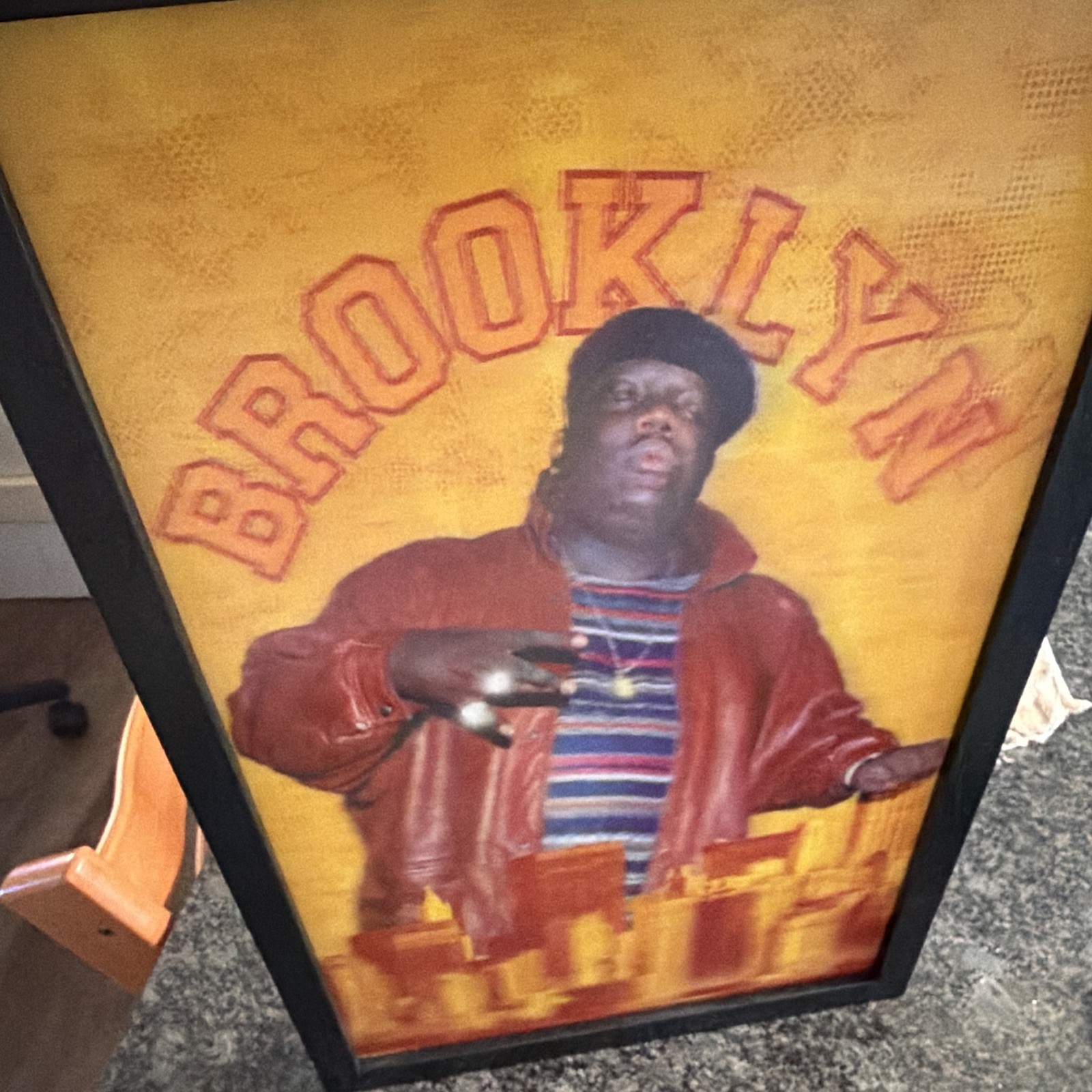 Notorious BIG Biggie Smalls 3D Brooklyn Framed Wall Art Poster NEW 12×18
