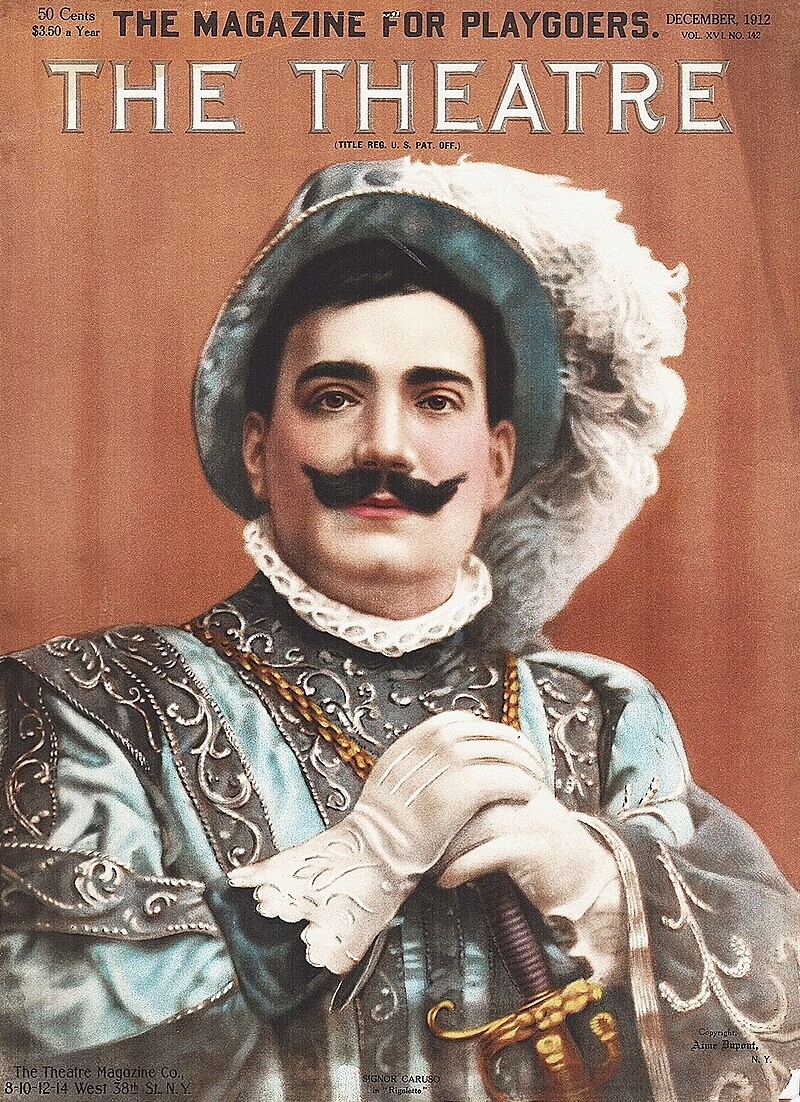 ENRICO CARUSO – 1912 Theatre Poster Image – 5 x 7 in Print