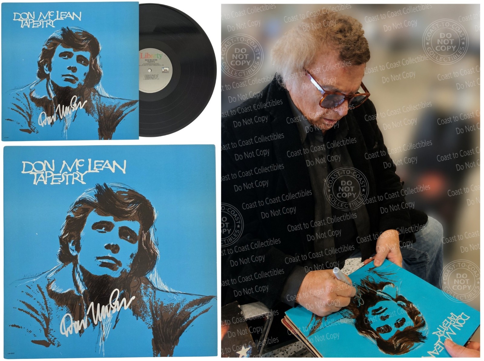 Don Mclean Signed Tapestry Album COA Exact Proof Autographed Vinyl Record