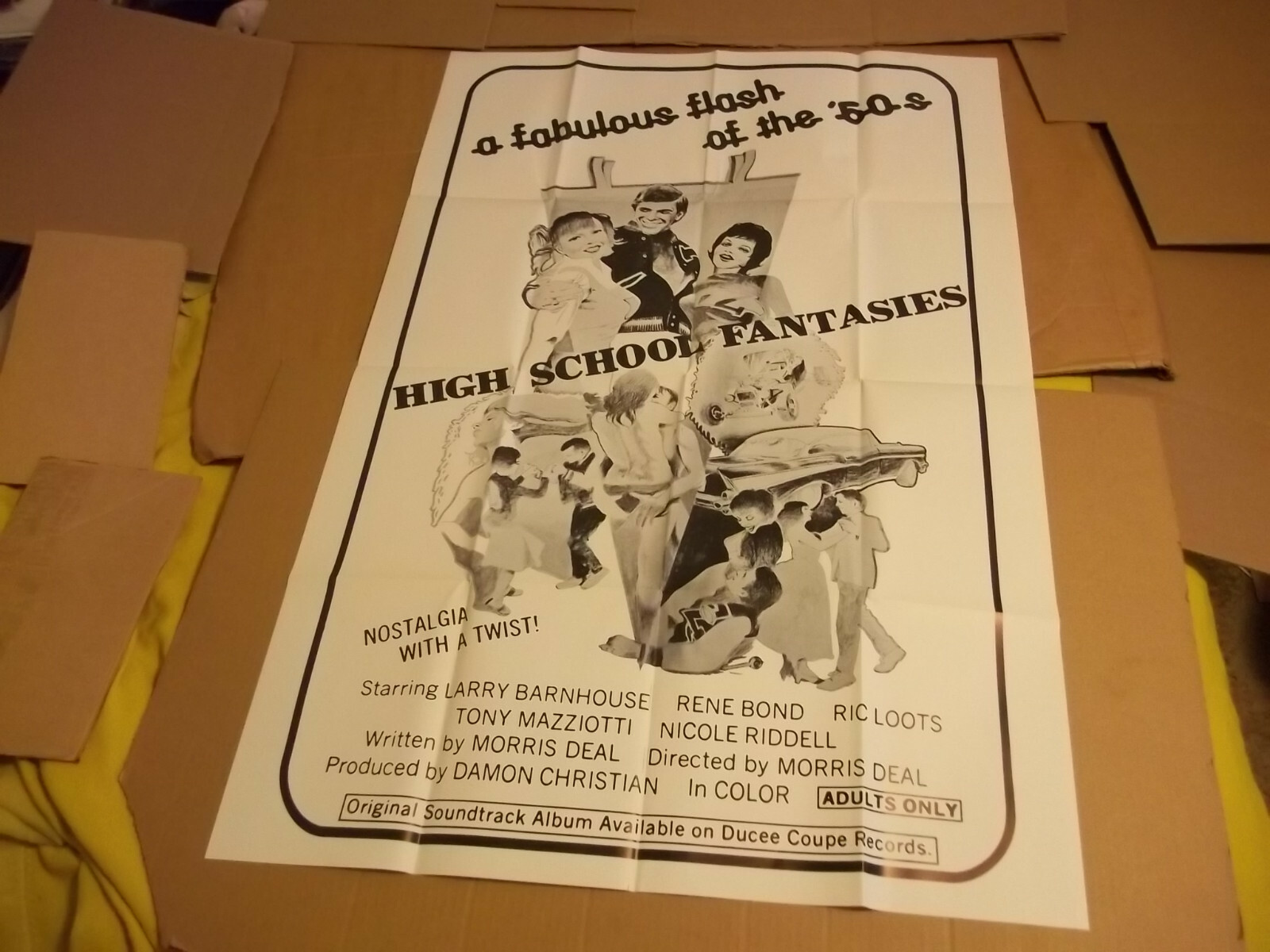 High School Fantasies – 1974 Rene Bond original X-rated movie Poster EXC