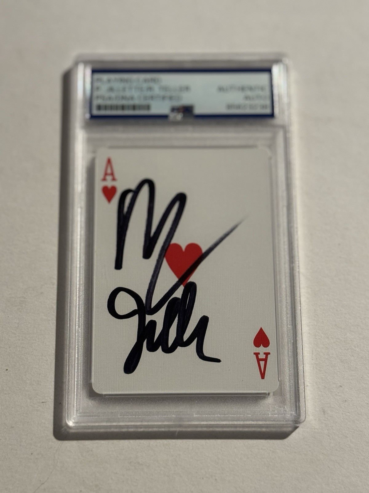 PENN AND TELLER SIGNED AUTO VEGAS MAGICIANS PLAYING CARD JILLETTE RARE PSA/DNA