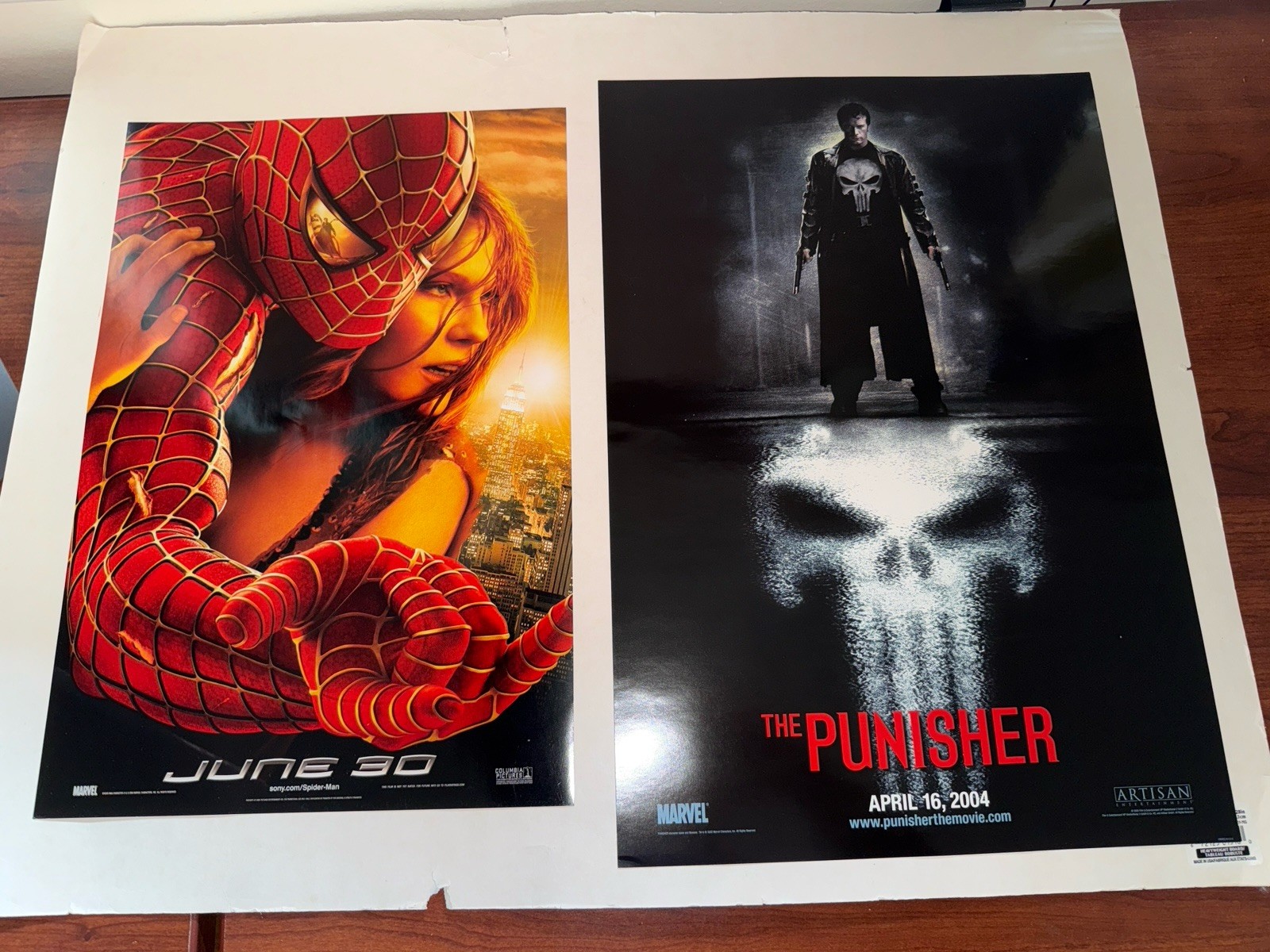 2004 Spiderman 2 (11×14″) * & * The Punisher (13×19″) Movie Poster * Marvel