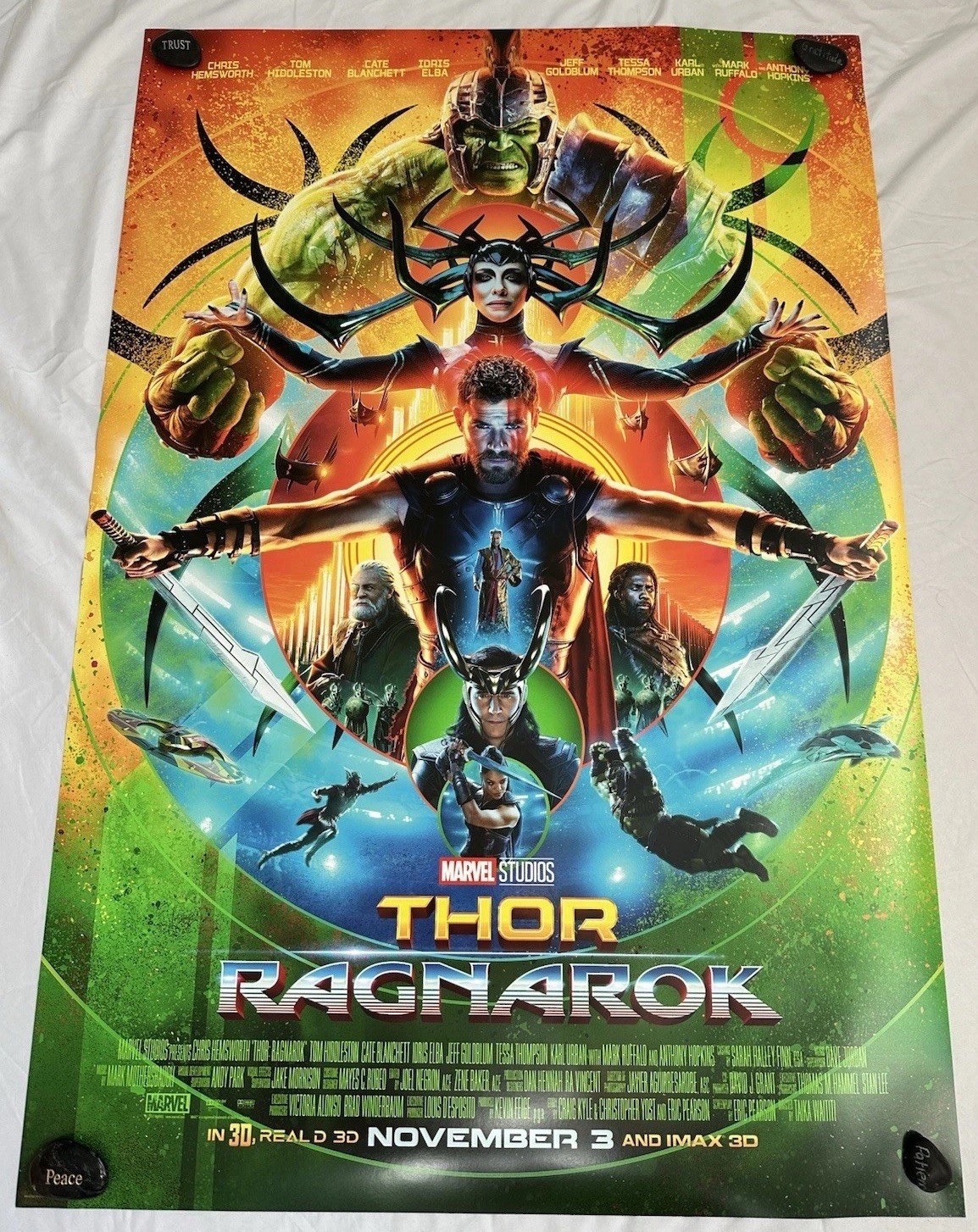 Thor Ragnarok Original DS 27×40 Double Sided Movie Poster 2017 Final