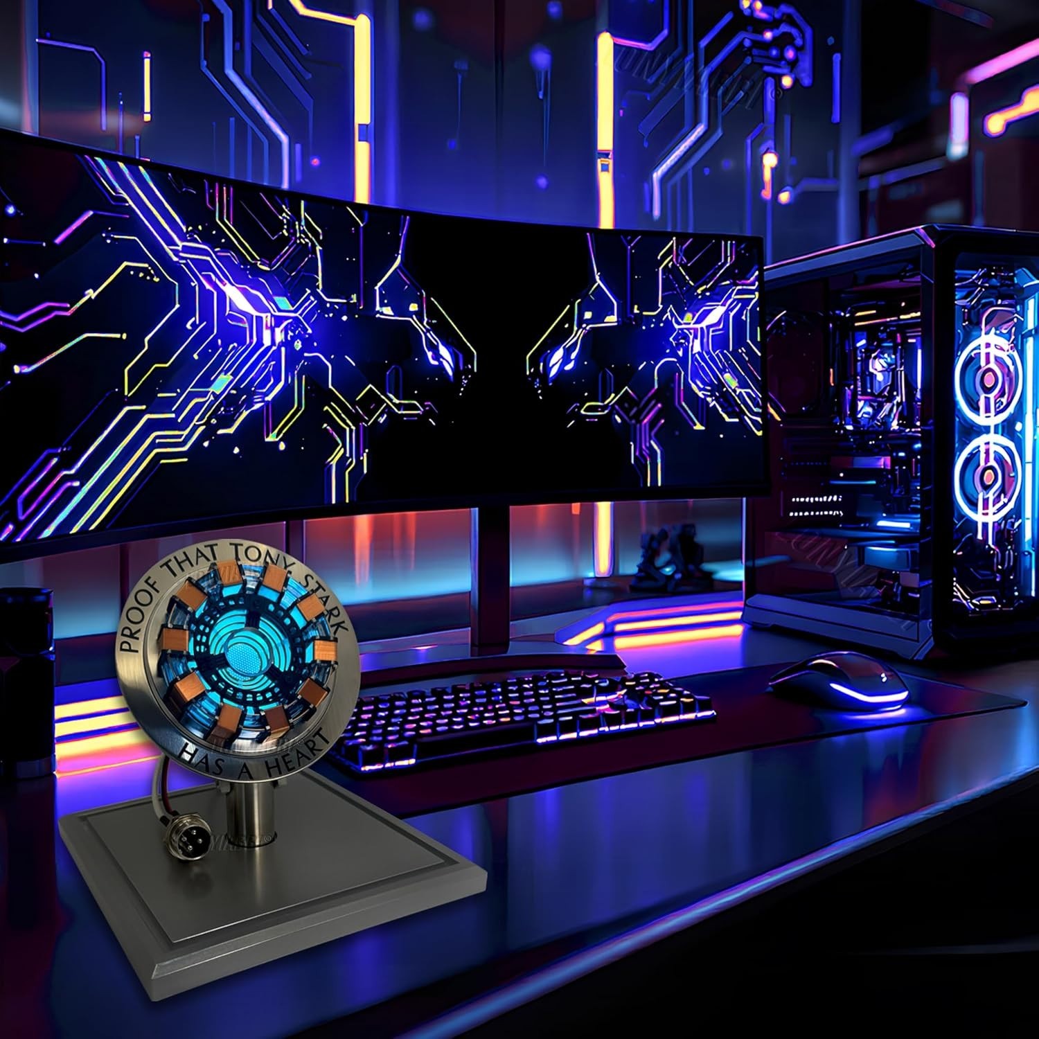 Arc Reactor MK1 1:1 Scale USB LED Light with Sensor & Display Case – Collecto…