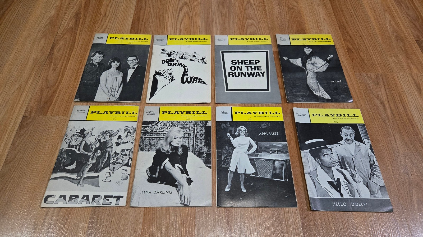 1960’s Broadway Playbill Program LOT OF 8 New York NY Cabaret Hello Dolly Mame