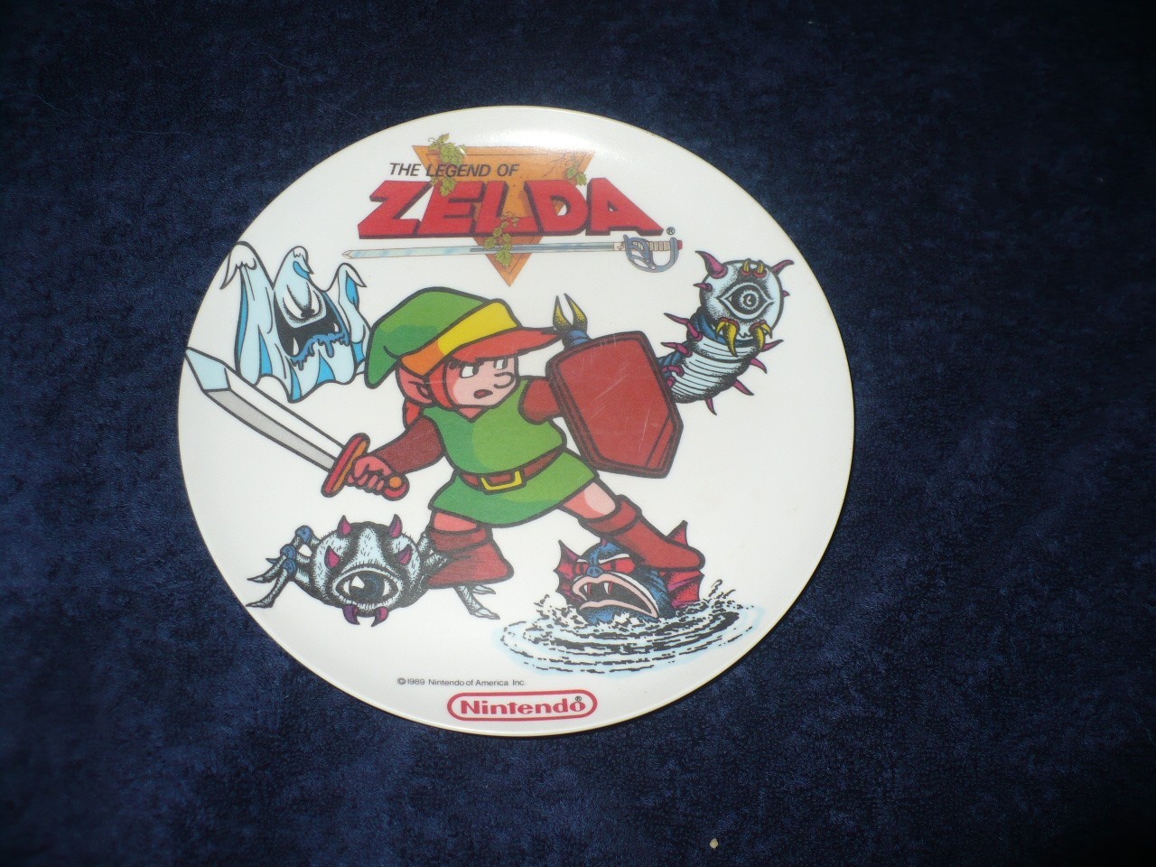 Two Nintendo Legend of Zelda Vintage Plate Plates Plastic 1989 Peter Pan USA