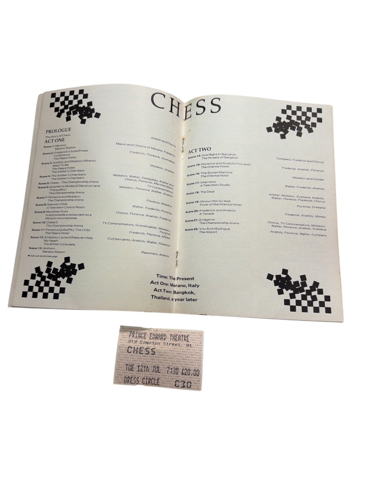 CHESS Musical Program Prince Edward Theatre London + Ticket Rice Andersson