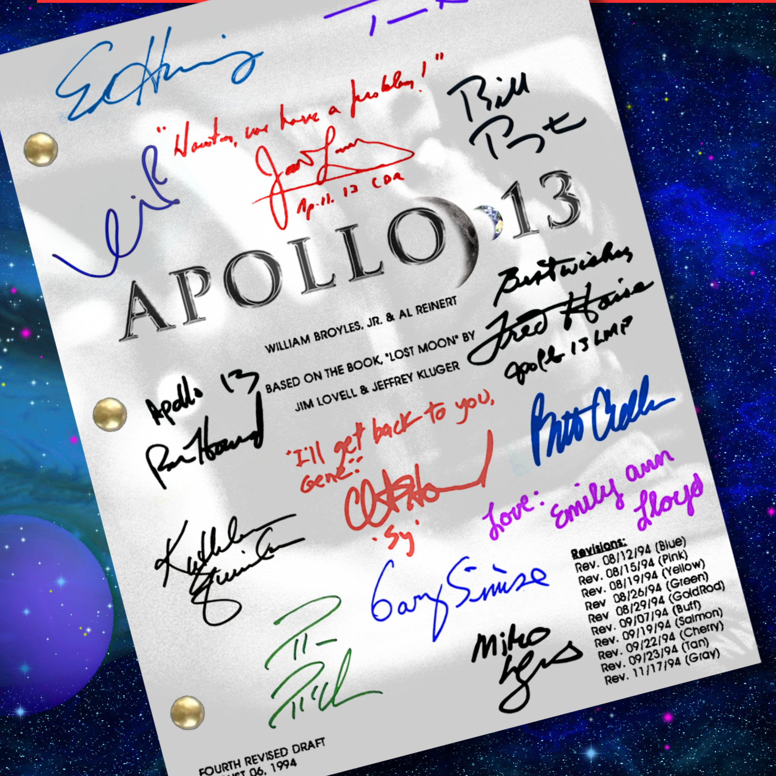 Apollo 13 Movie Script Collectors Edition 180 Pages 14 Autograph Reprints