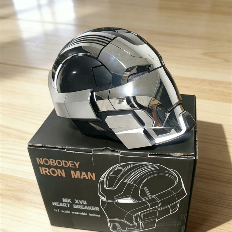 Iron Man MK17 1/1 Wearable Cosplay Mask Helmet Silver English Voice-control Gift