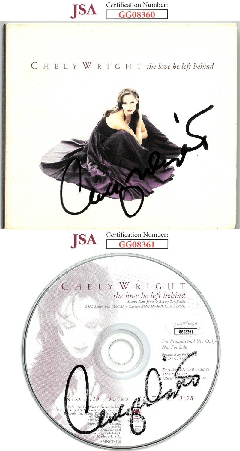 Chely Wright signed 1996 the love he left behind Book w/CD (2 sigs)- JSA
