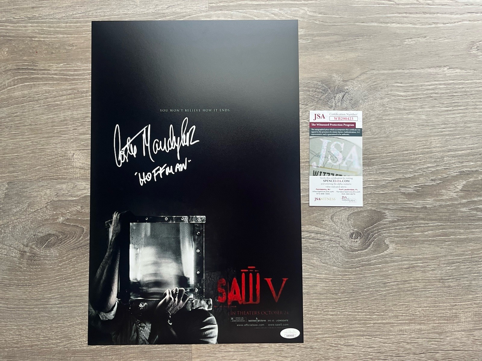 Costas Mandylor Signed Saw V 11×17 Photo JSA COA Detective Hoffman Jigsaw