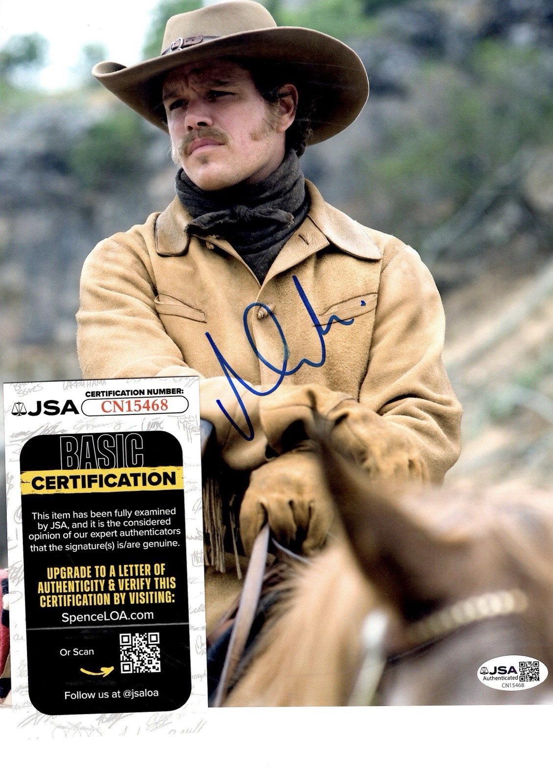 Matt Damon Signed True Grit 8×10 Autographed JSA COA