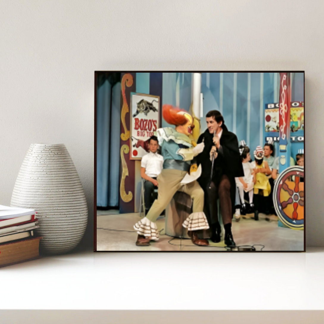 Rare Framed Dark Shadows Barnabas Collins Bozo The Clown Vintage Color Photo