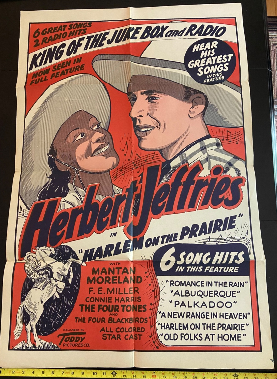 1937 R1948 Harlem Prairie original vintage movie poster app. 28″ x 42″