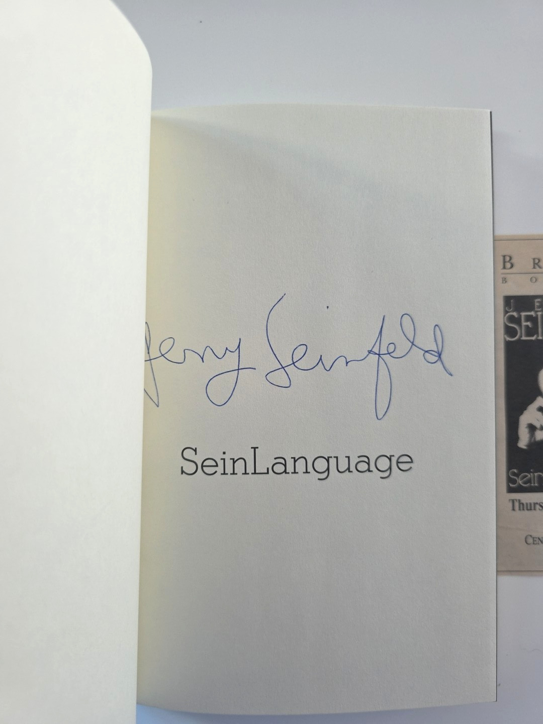 Jerry Seinfeld Signed Book Seinlanguage Full Early Signature Bookstore Signed