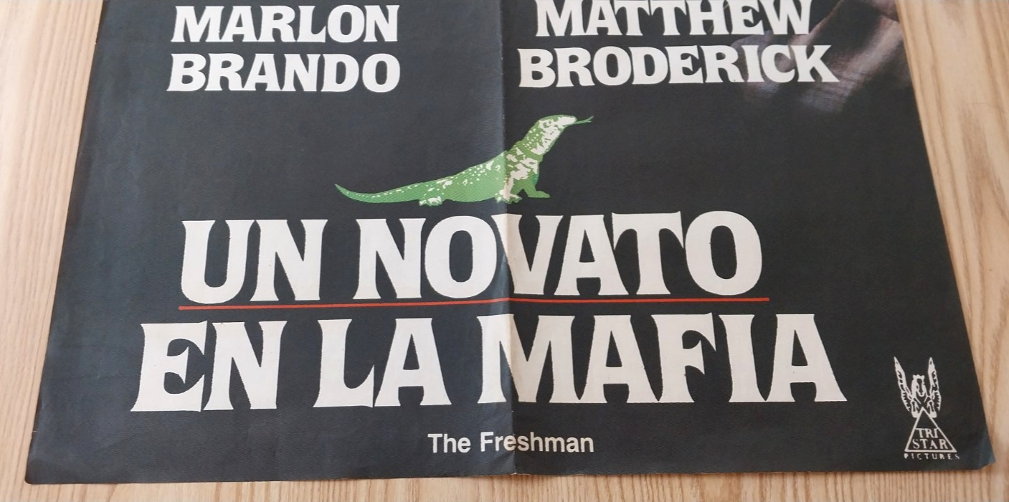 Vintage 1990 The Freshman Movie Poster Rare Argentina in Spanish Marlon Brando