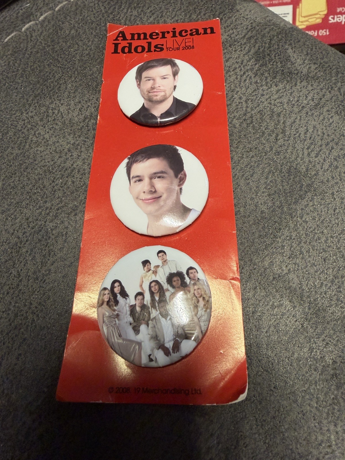 American Idol live tour 2008 David Archuleta David Cook pin badge