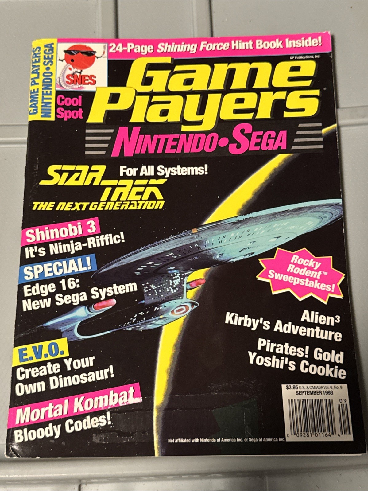 Game Players Magazine Nintendo Sega Star Treck 1993 Vol 6 No 9 GUC Trek Kirby