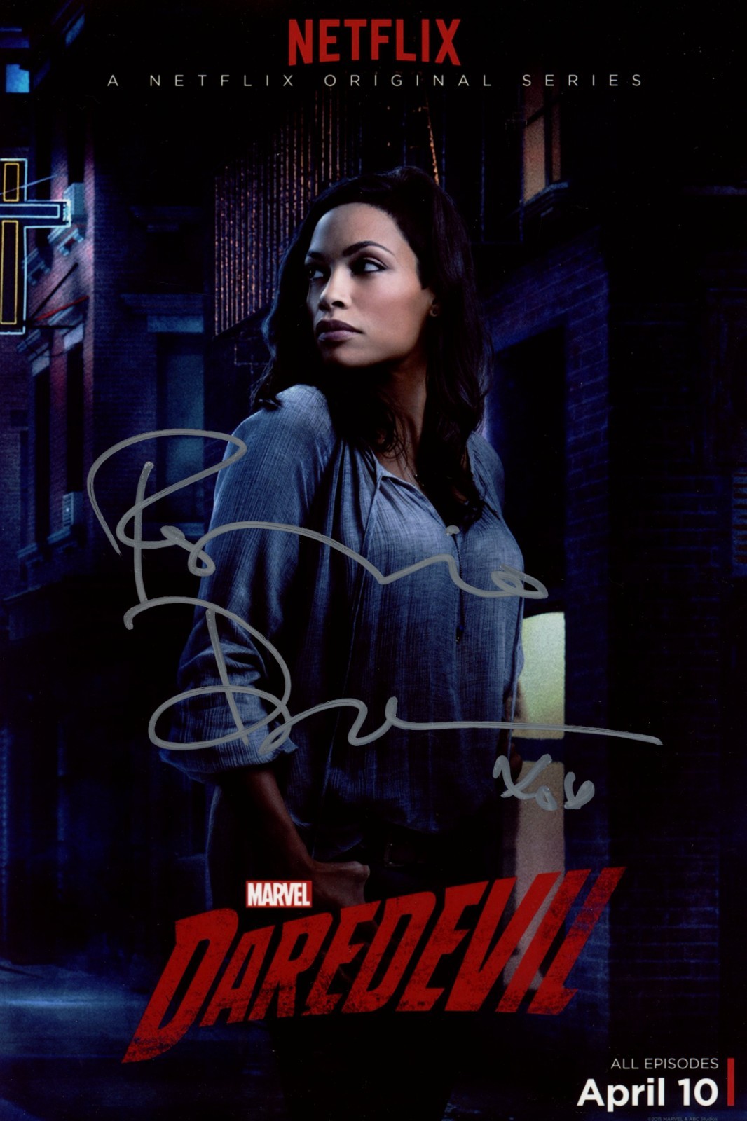 Rosario Dawson Marvel’s Daredevil 8×12 Signed Photo JSA Certified Autograph