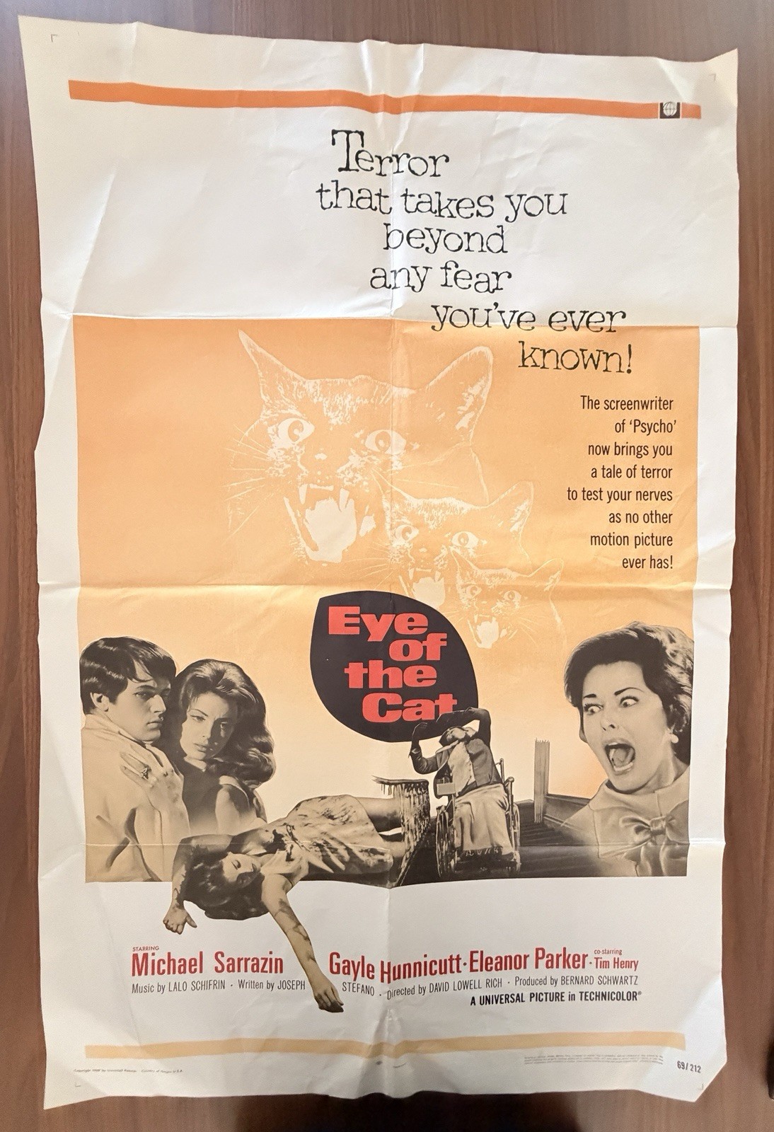 Eye of the Cat Original US Movie Poster 1969 Michael Sarrazin Movies