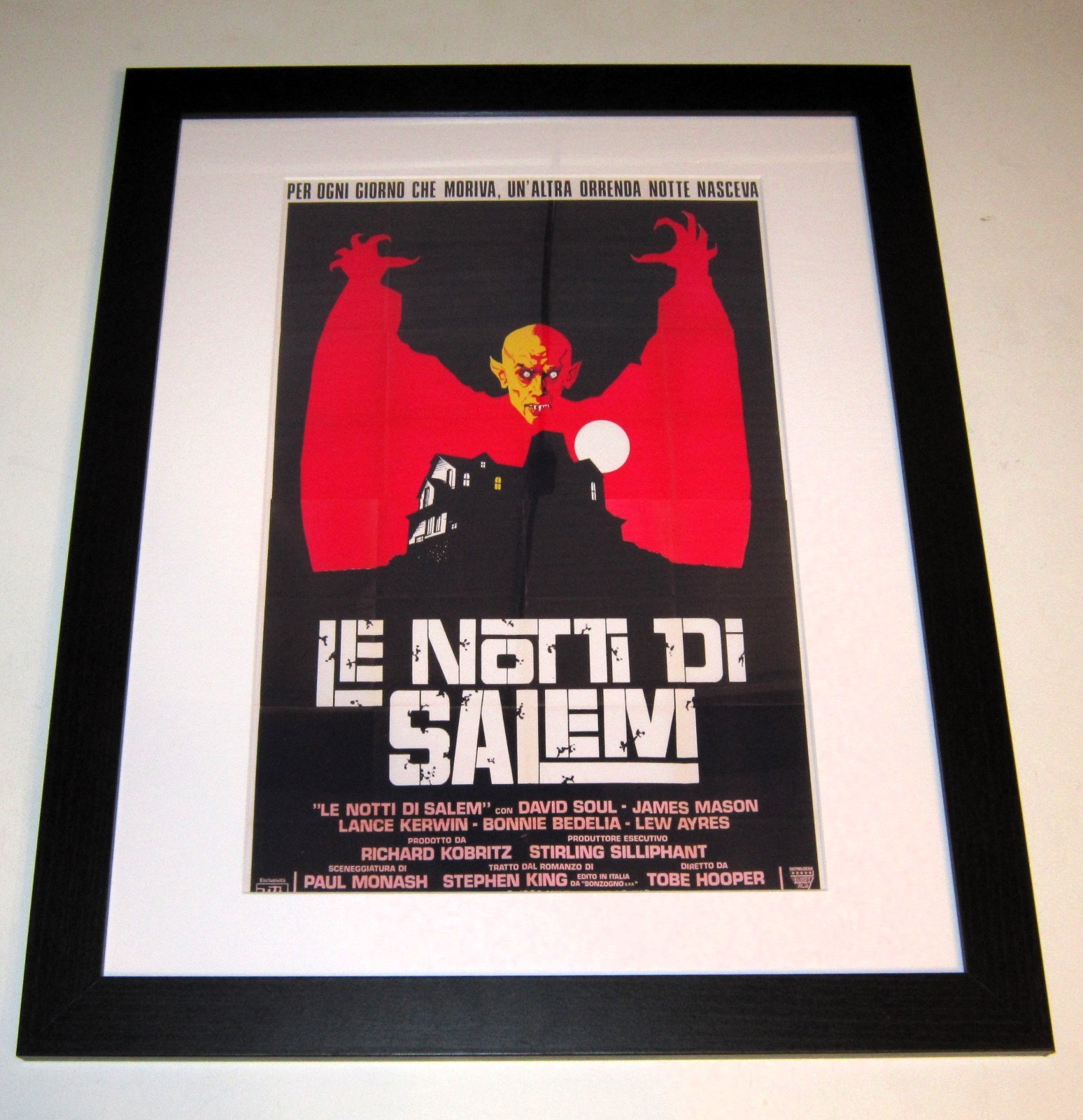 Framed Salem’s Lot 1979 Horror Italian Stephen King Poster 23″x20″ Tobe Hooper