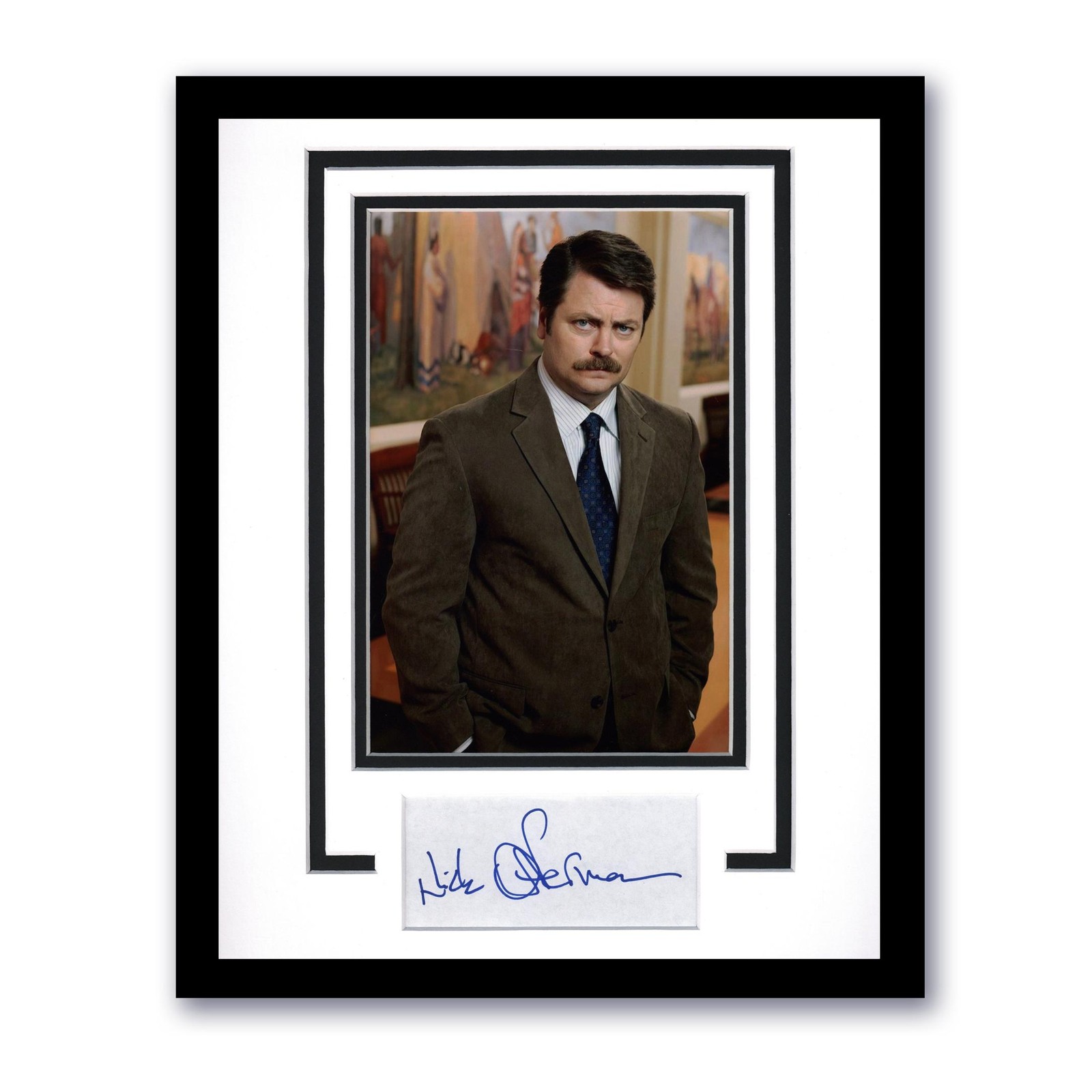 Nick Offerman “Parks and Recreation” AUTOGRAPH Signed Framed 11×14 Display ACOA