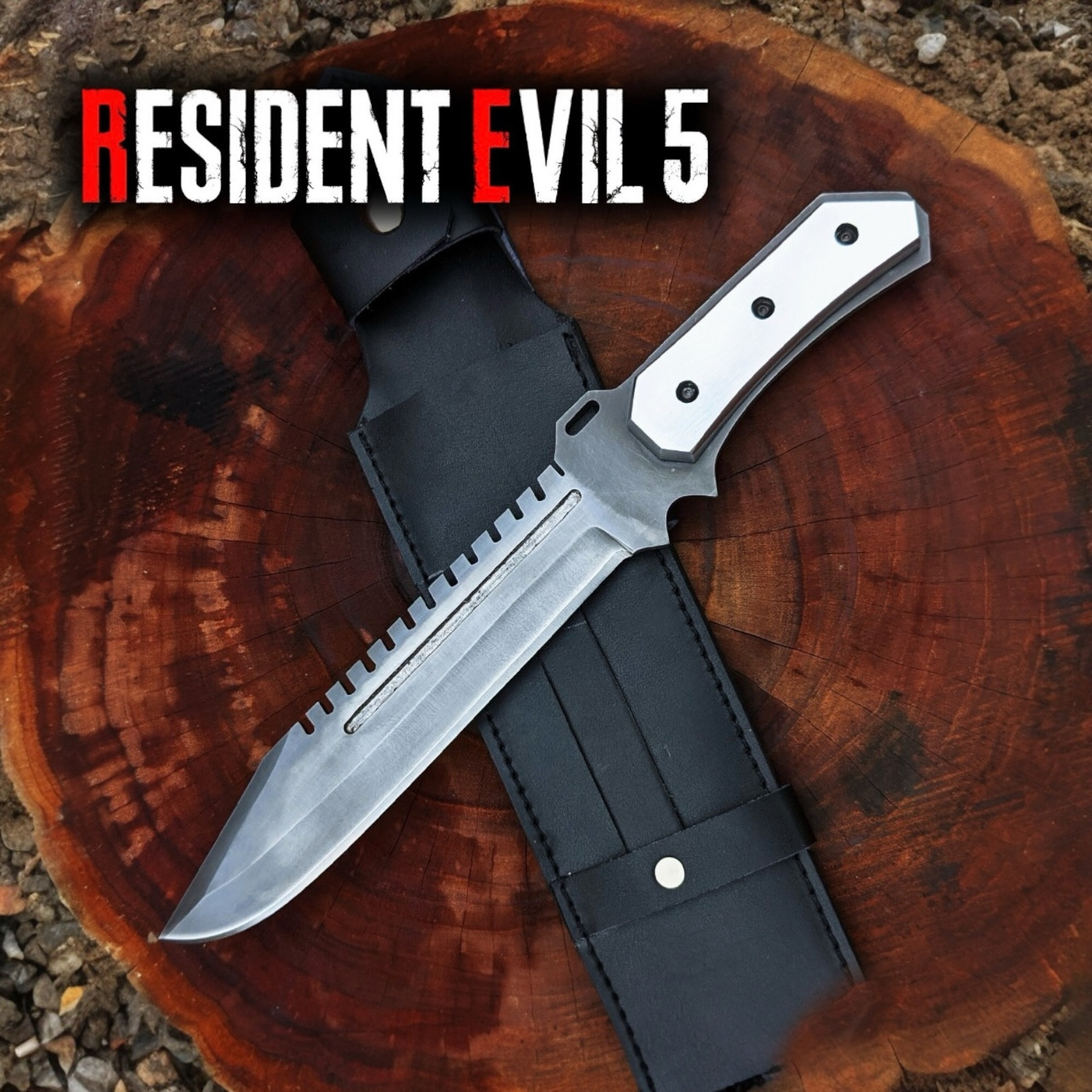 Resident Evil 5 Albert Wesker Knife – Acid Washed D2 Steel Full Tang Blade W | S