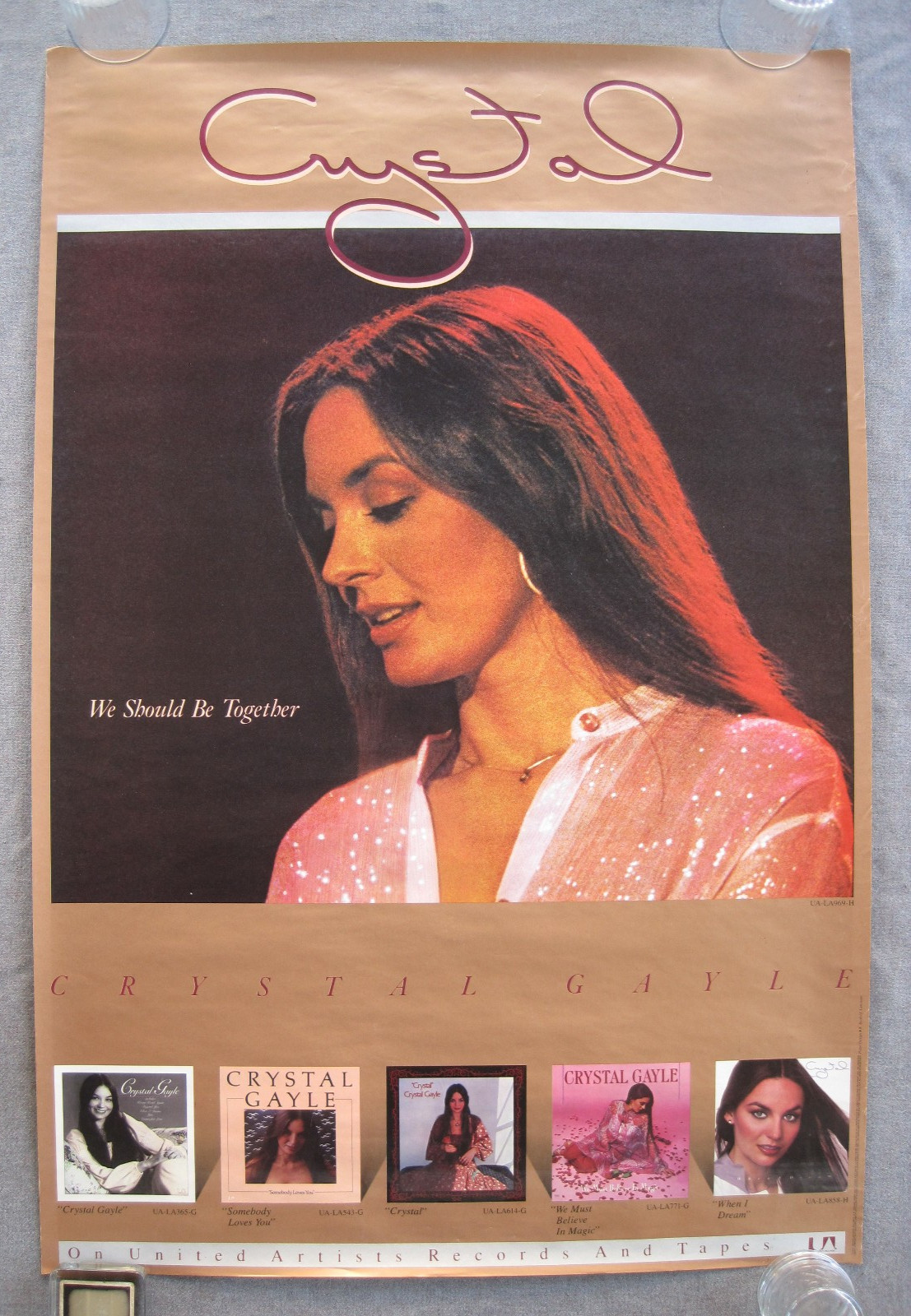 VINTAGE 1979 CRYSTAL GAYLE – WE SHOULD BE TOGETHER STORE PROMO POSTER 24 x 36″