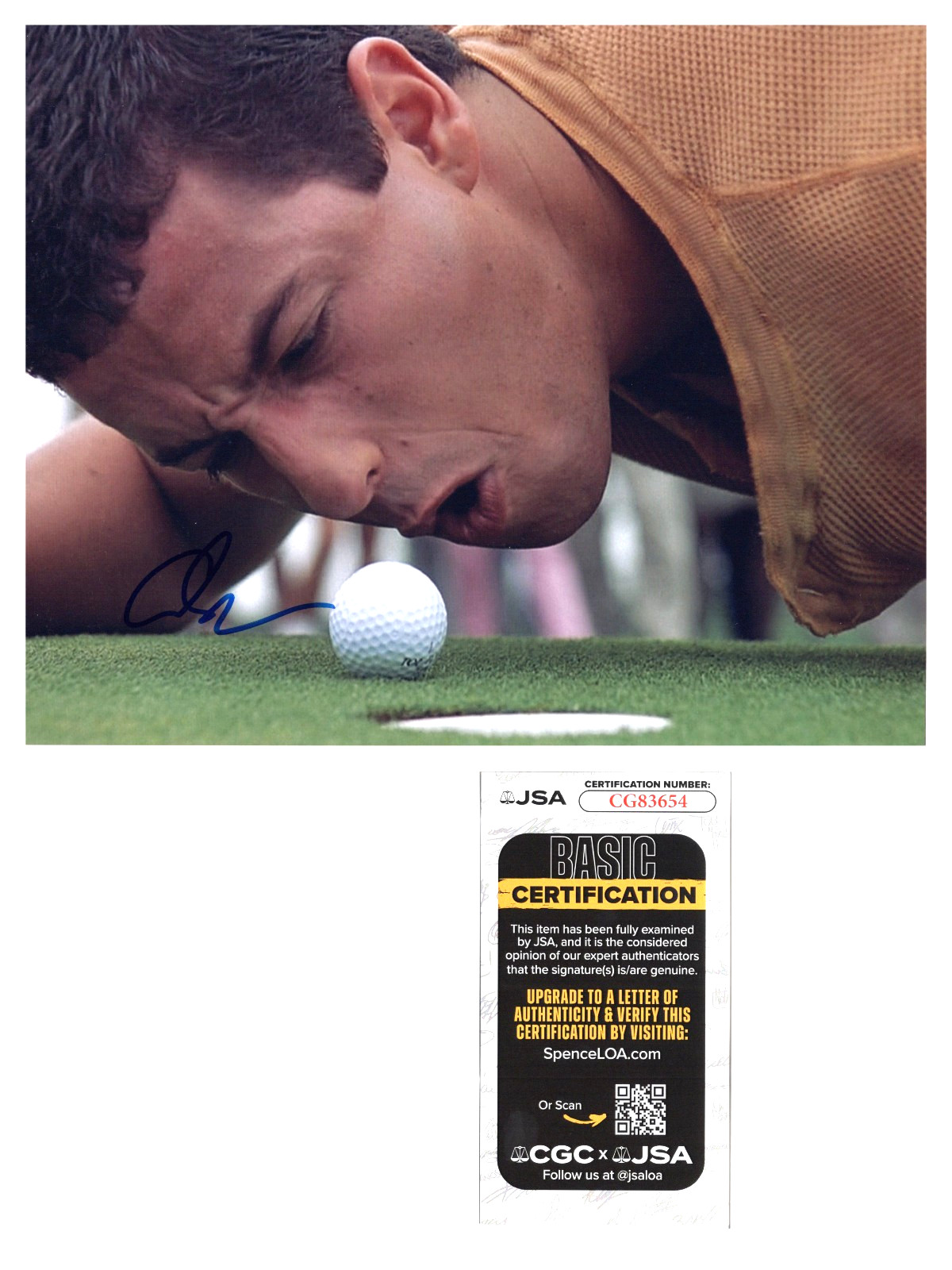 Adam Sandler Signed Happy Gilmore GO IN YOUR HOLE 8×10 Photo PROOF JSA E