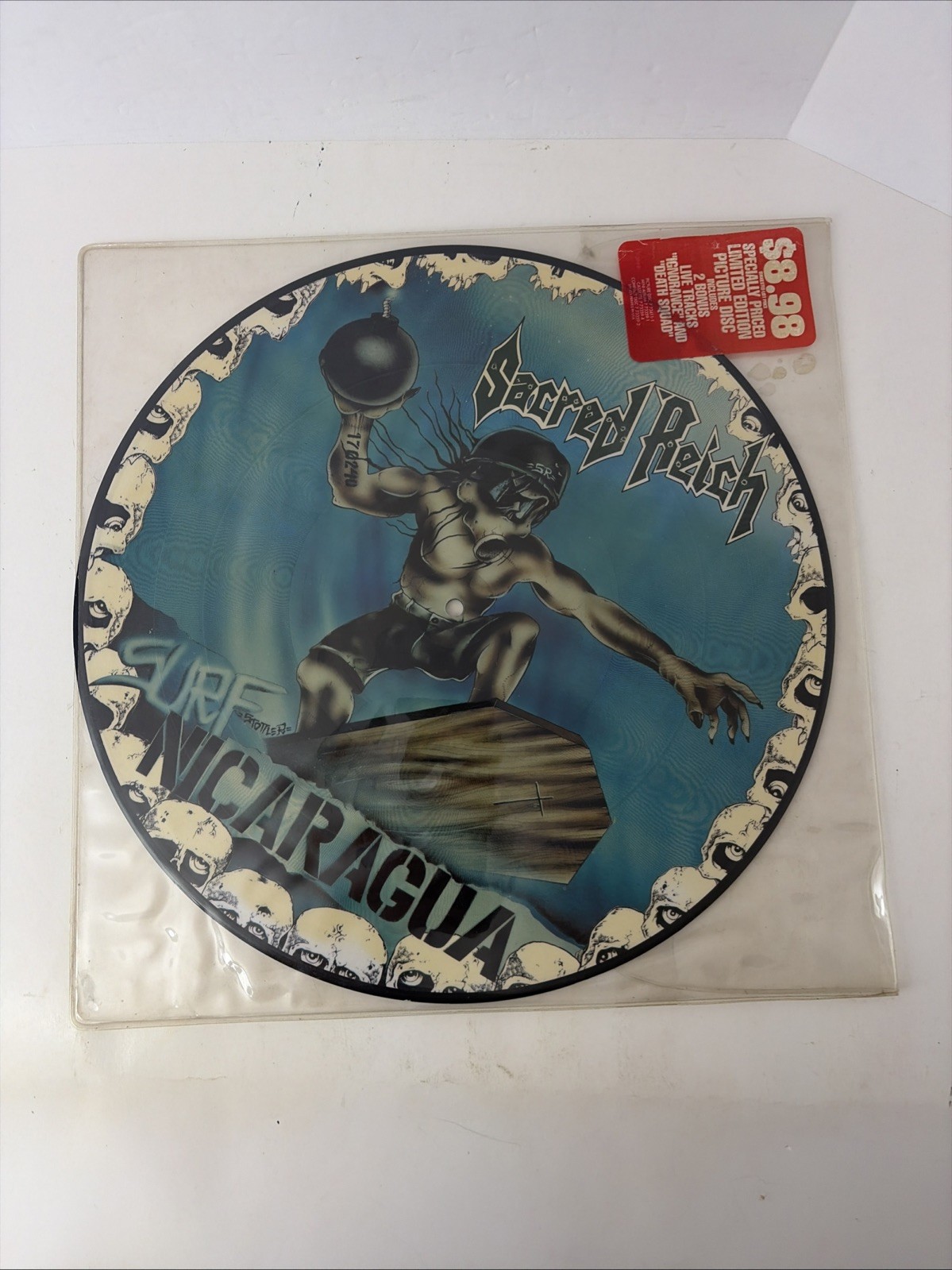 Sacred Reich Surf Nicaragua PICTURE DISC Vinyl LP – Metal Blade Records RARE OOP