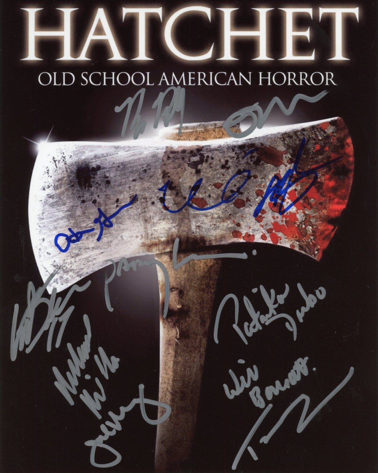 ~~ HATCHET Cast x12 Authentic Hand-Signed “Adam Green” 8×10 Photo ~~