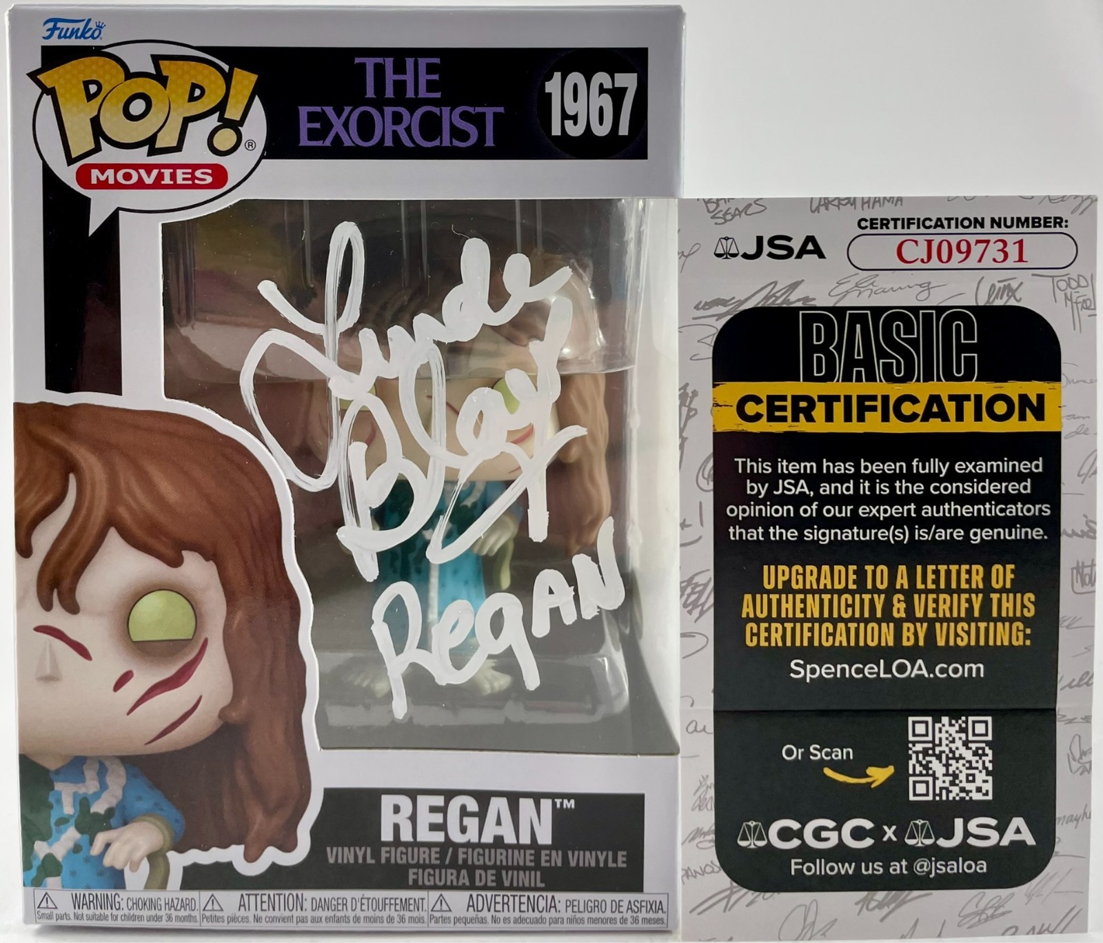 Linda Blair Signed The Exorcist Regan Funko POP! Vinyl #1967 Autograph JSA COA