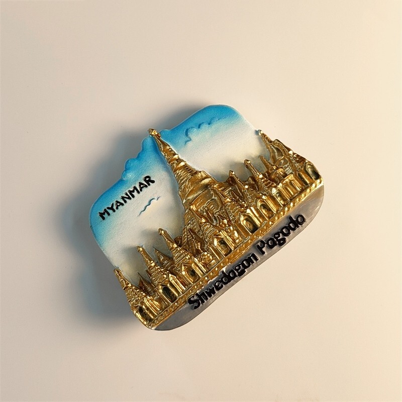 SHWEDAGON PAGODA MYANMAR Resin 3D Fridge Magnet Souvenir Travel Gift Kitchen