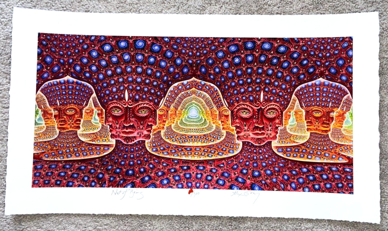 Alex Grey Net of Being Fine Art Print 13×23 Signed Poster Tool Artist /300