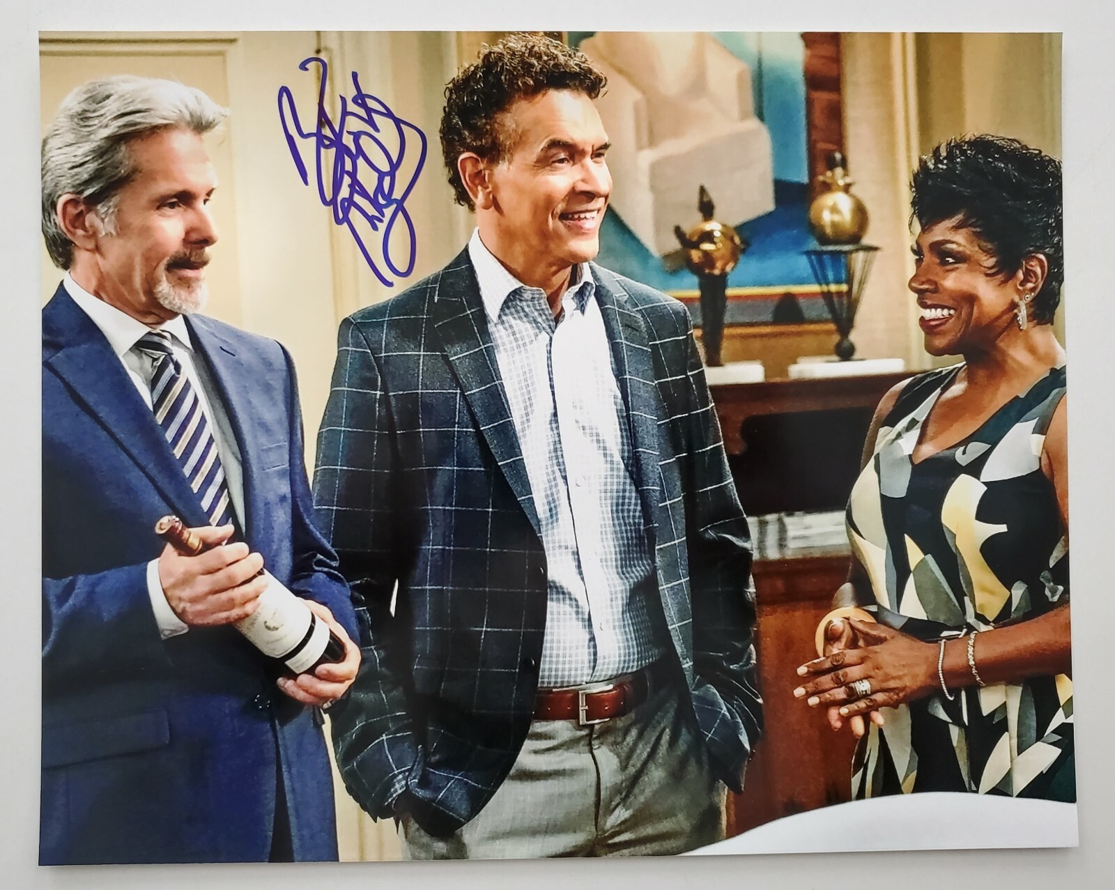 Brian Stokes Mitchell Signed Fam 8×10 Photo Actor Mr Robot Broadway RAD