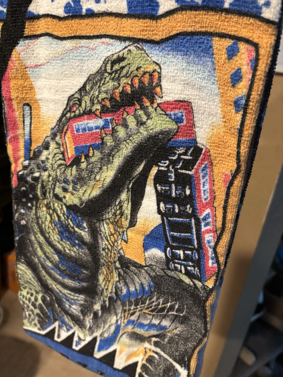Vintage 1998 Godzilla 2 Piece Bath Set Towel Washcloth Franco Toho NWT Rare