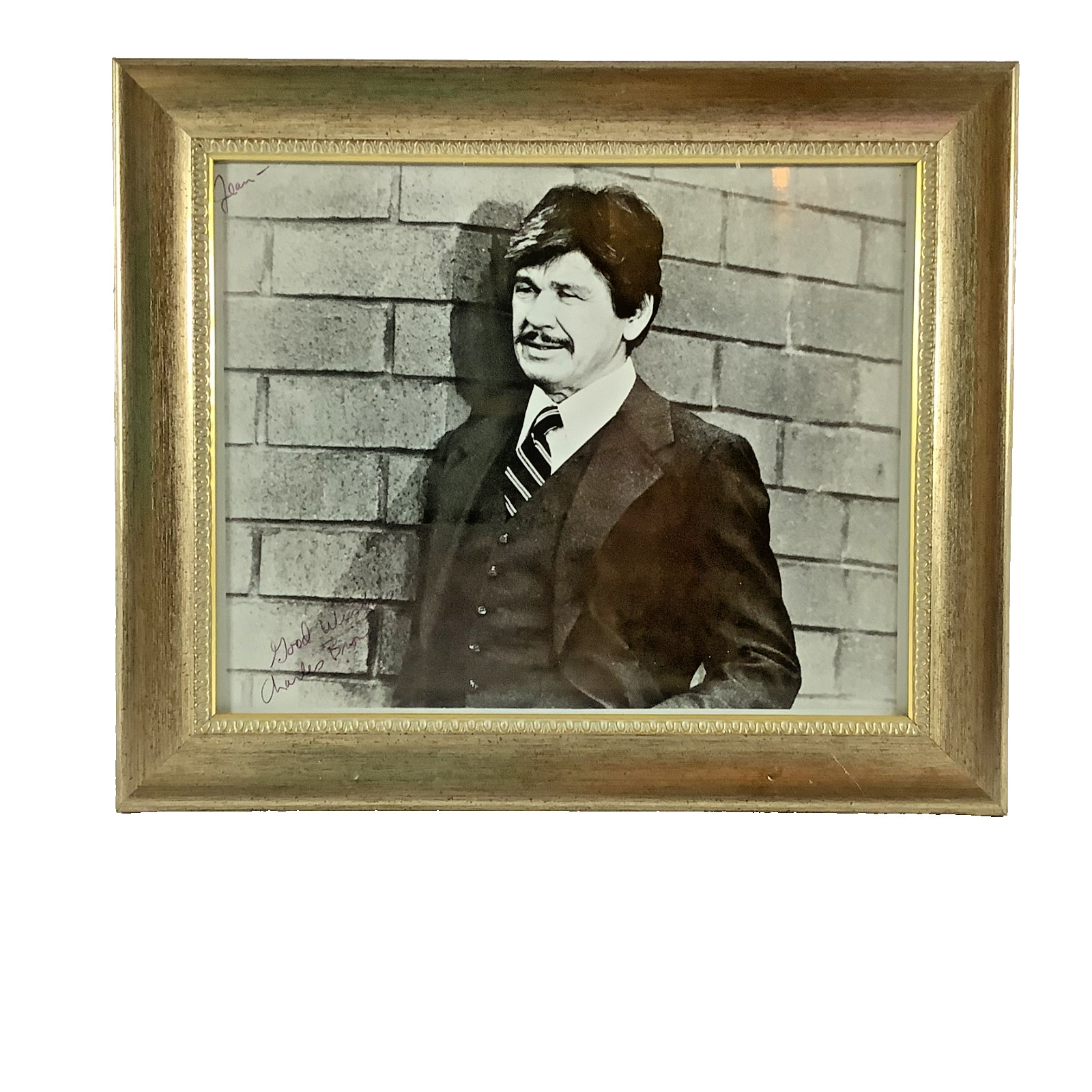 CHARLES BRONSON SIGNED AUTOGRAPH FRAMED PHOTO 10.5 x 12.5