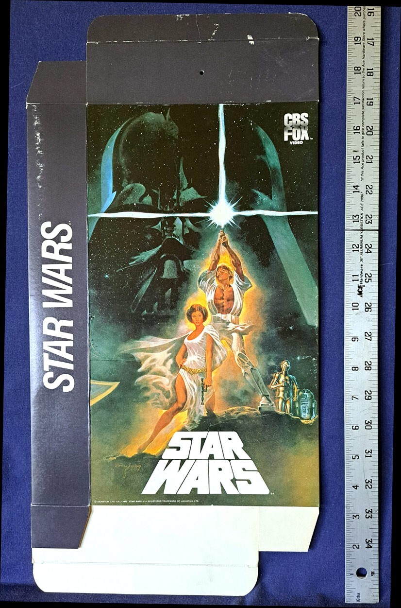 STAR WARS / EMPIRE STRIKES BACK 2-SIDED PROMO VIDEO DISPLAY BOX 1984 CBS FOX