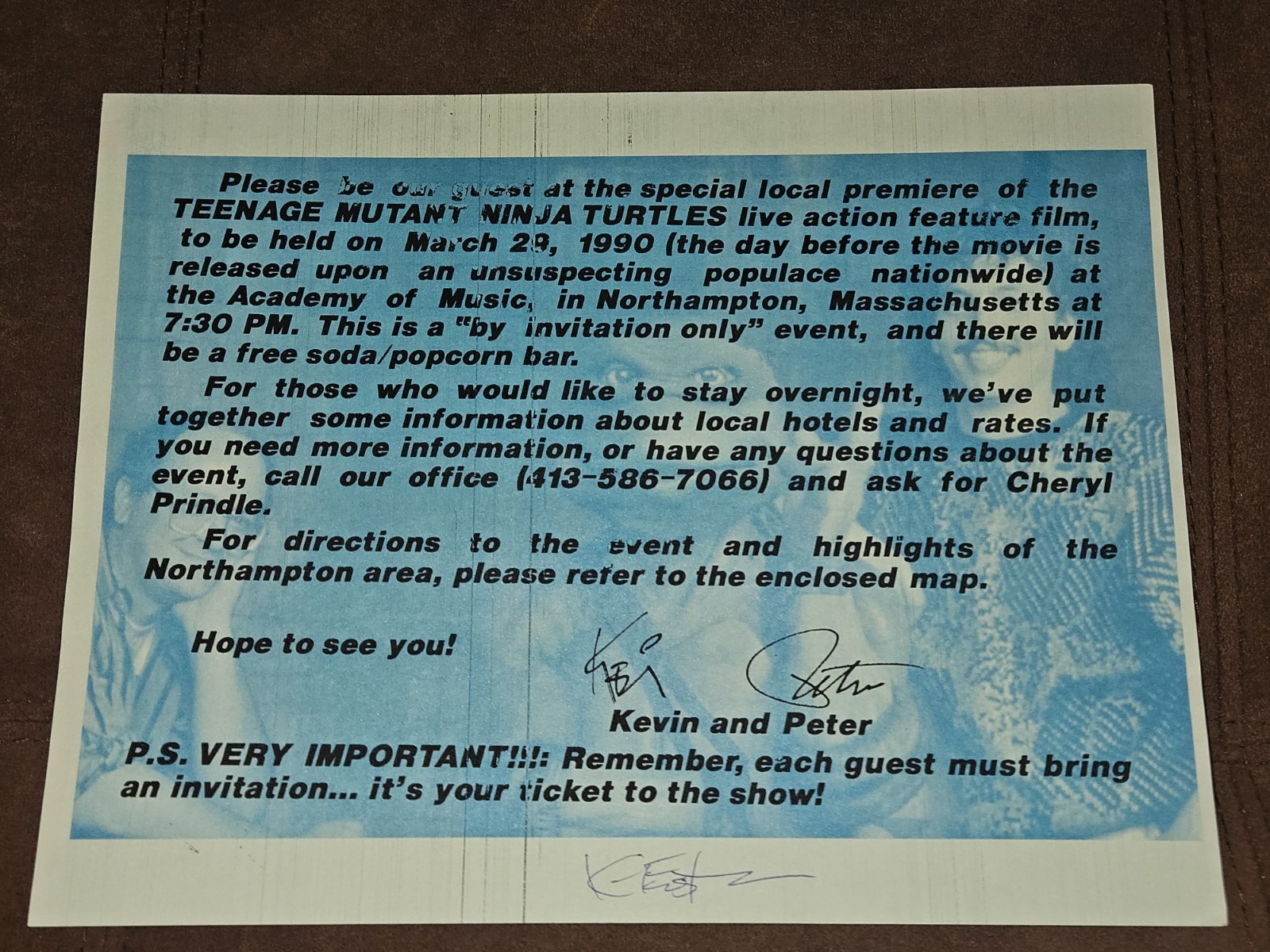 1990 Kevin Eastman Signed Teenage Mutant Ninja Turtles Private Movie Ticket TMNT