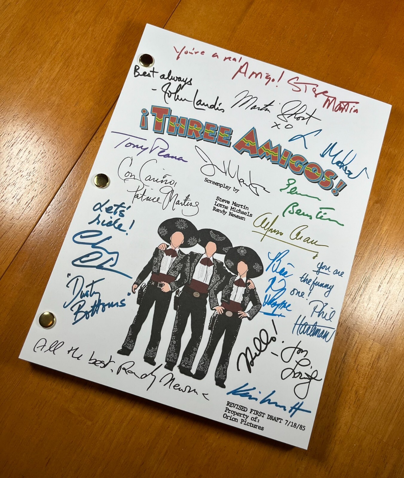 Three Amigos Script Signed- Autograph Reprints- 118 Pages- Steve Martin